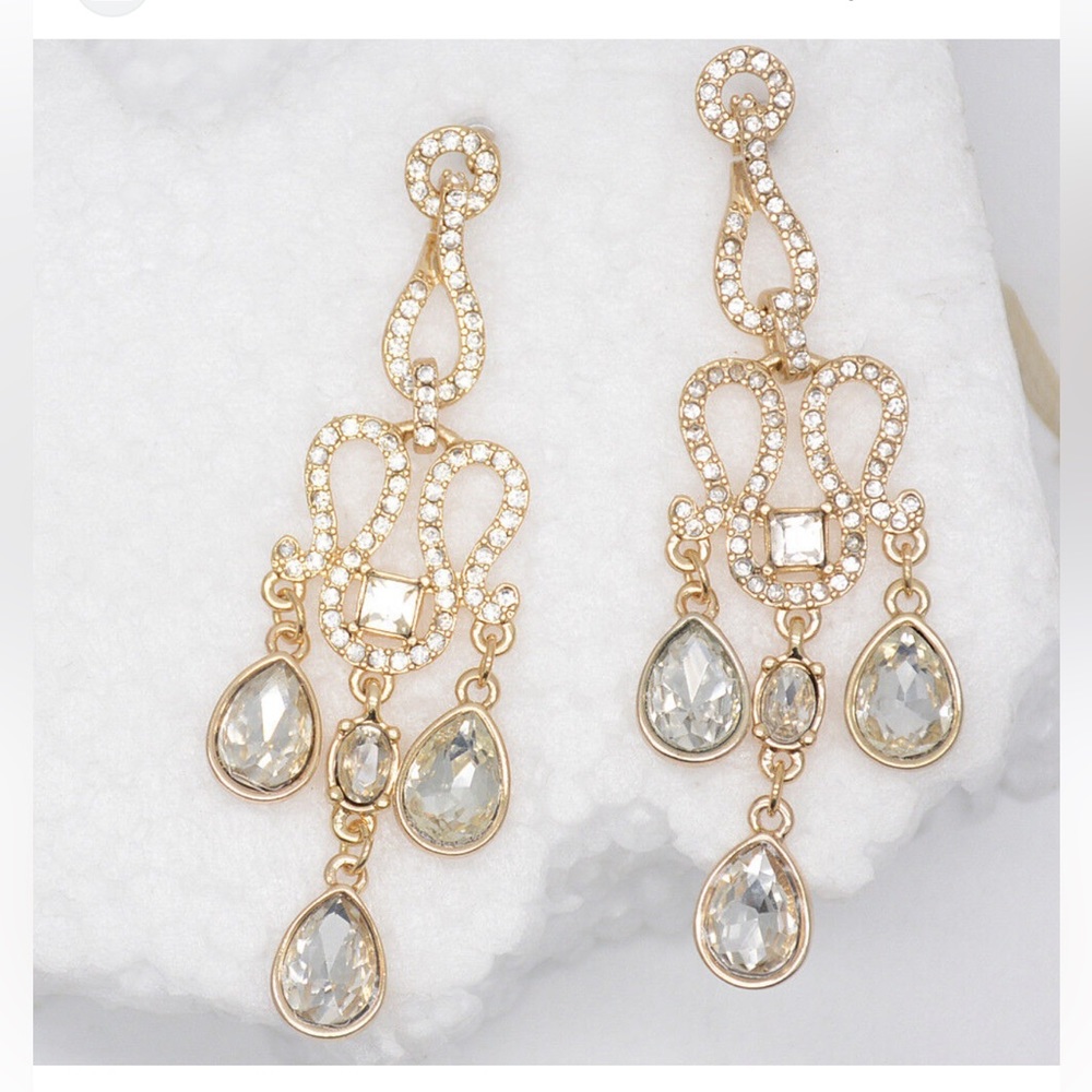 Premier Designs jewelry gold tone luxury Earrings OH SO FANCY !